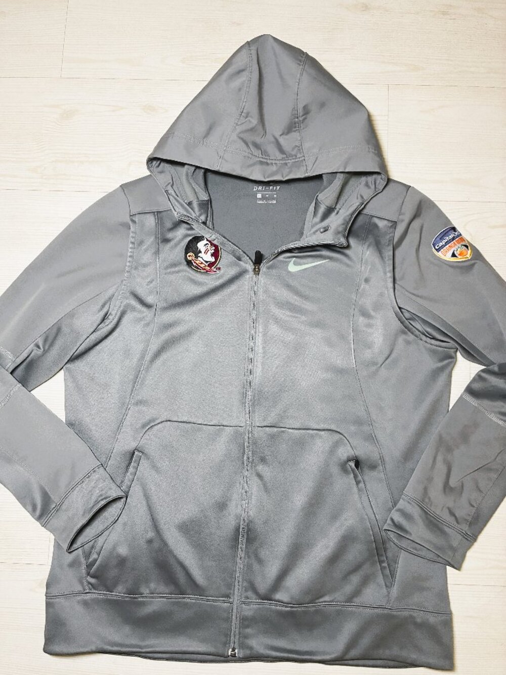 Nike Florida State Seminoles Dri-FIT Hoodie Men's XL Gray Full Zip FSU 800037-03